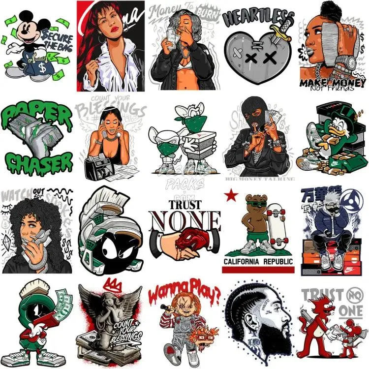 199 Streetwear Mixed Designs Bundle PNG