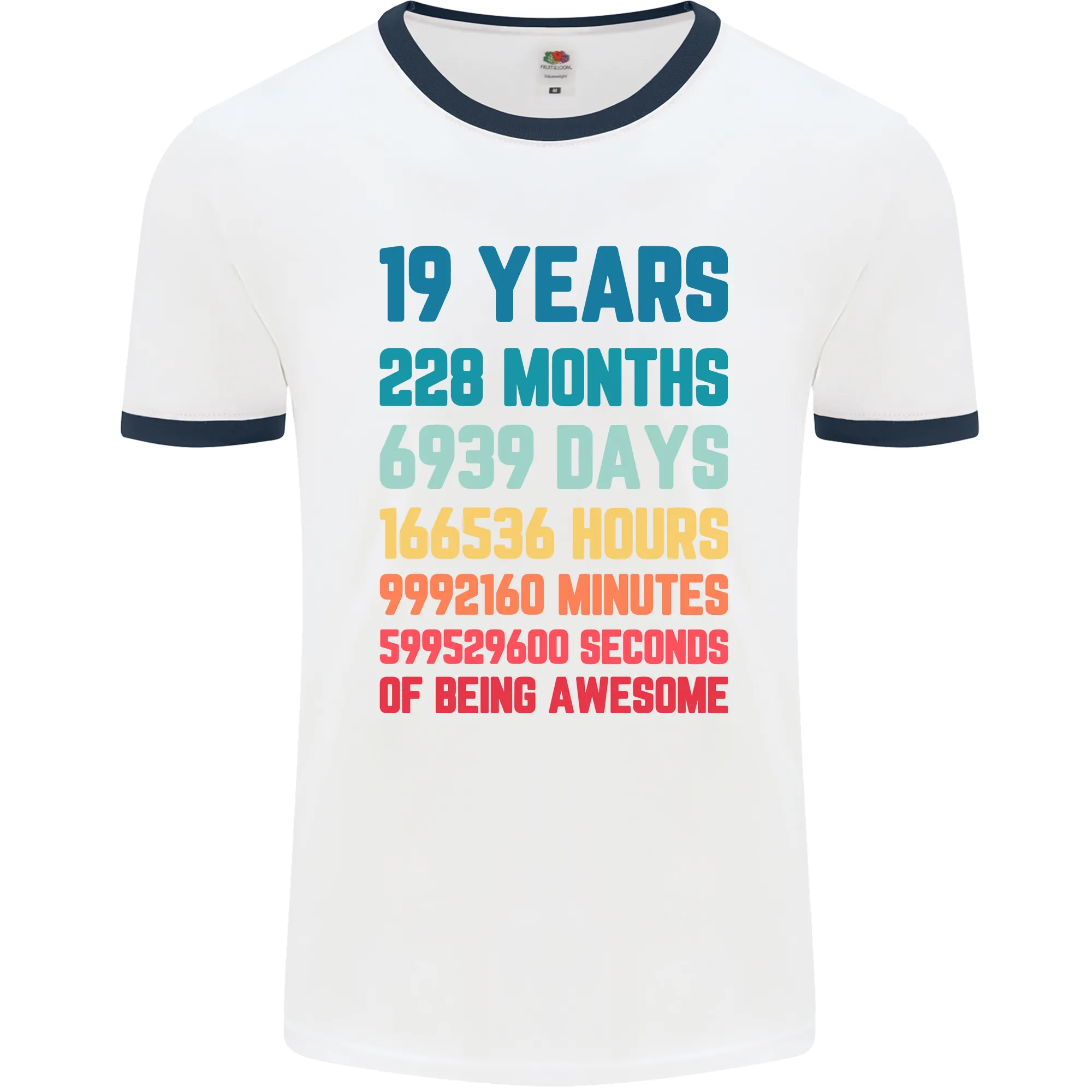 19th Birthday 19 Year Old Mens Ringer T-Shirt