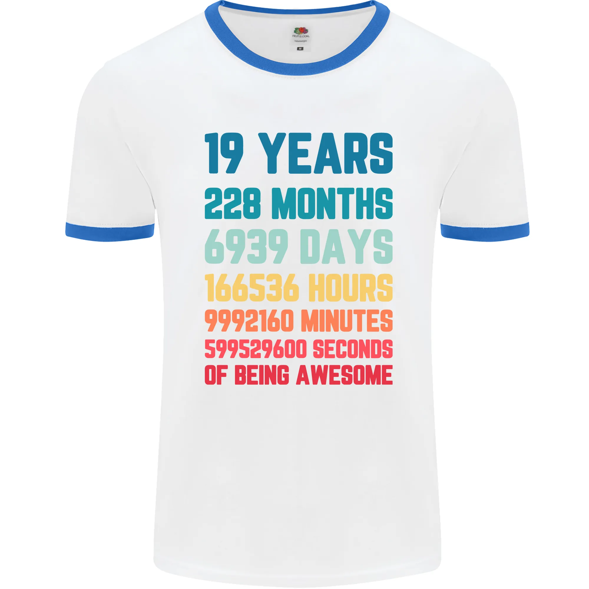 19th Birthday 19 Year Old Mens Ringer T-Shirt