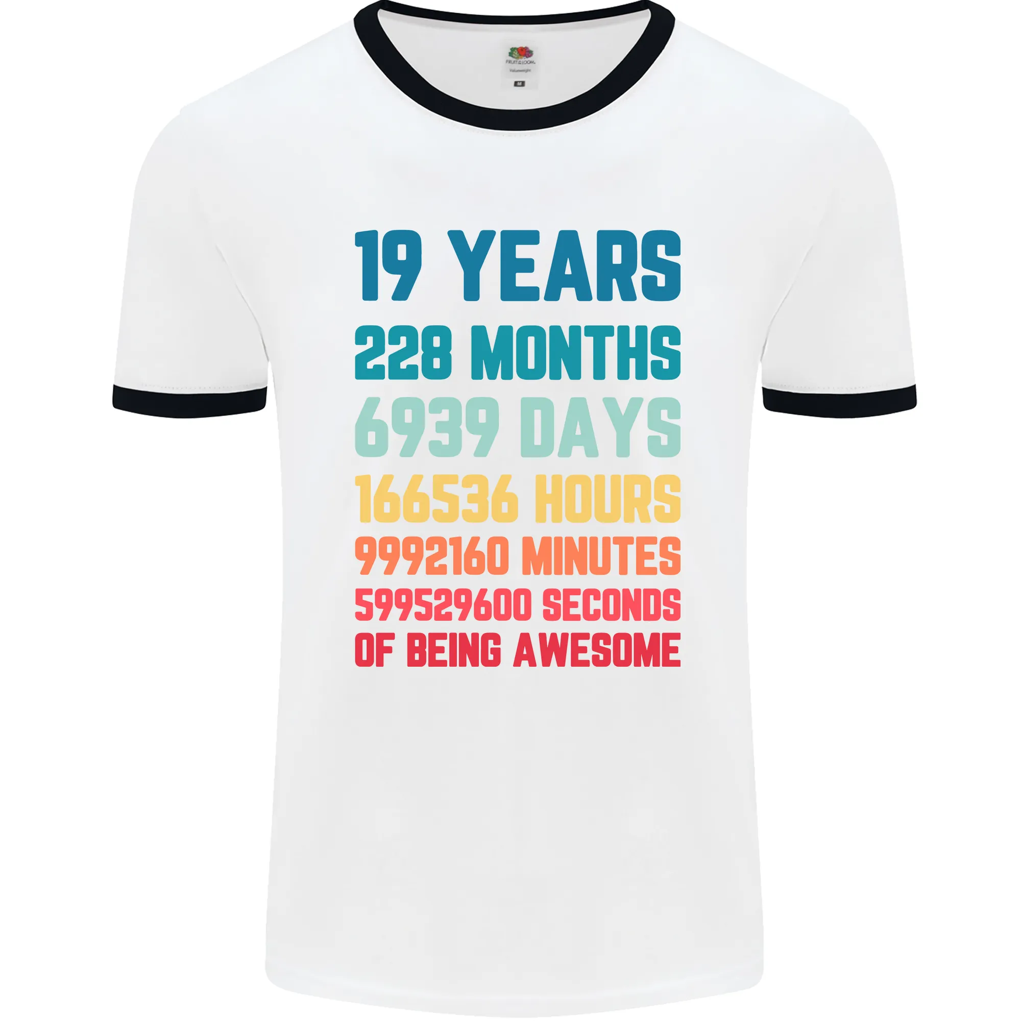 19th Birthday 19 Year Old Mens Ringer T-Shirt