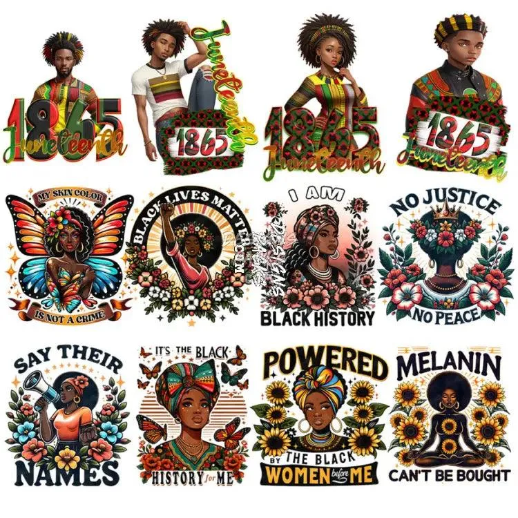 24 Colorful Juneteenth Black History Designs Bundle PNG