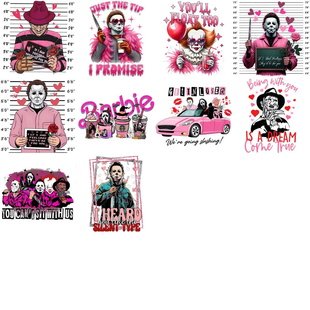 55 Halloween Pink October Horror Designs Bundle PNG