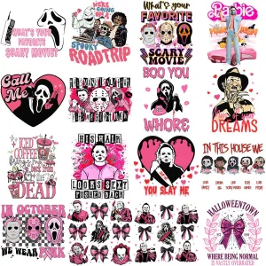 55 Halloween Pink October Horror Designs Bundle PNG