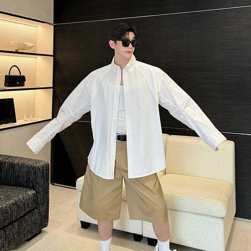 Aidase Men's Oversize Japanese Korean Streetwear Fashion Loose Casual Long Sleeve White Shirts Women Cardigan Coat Blouses for Men