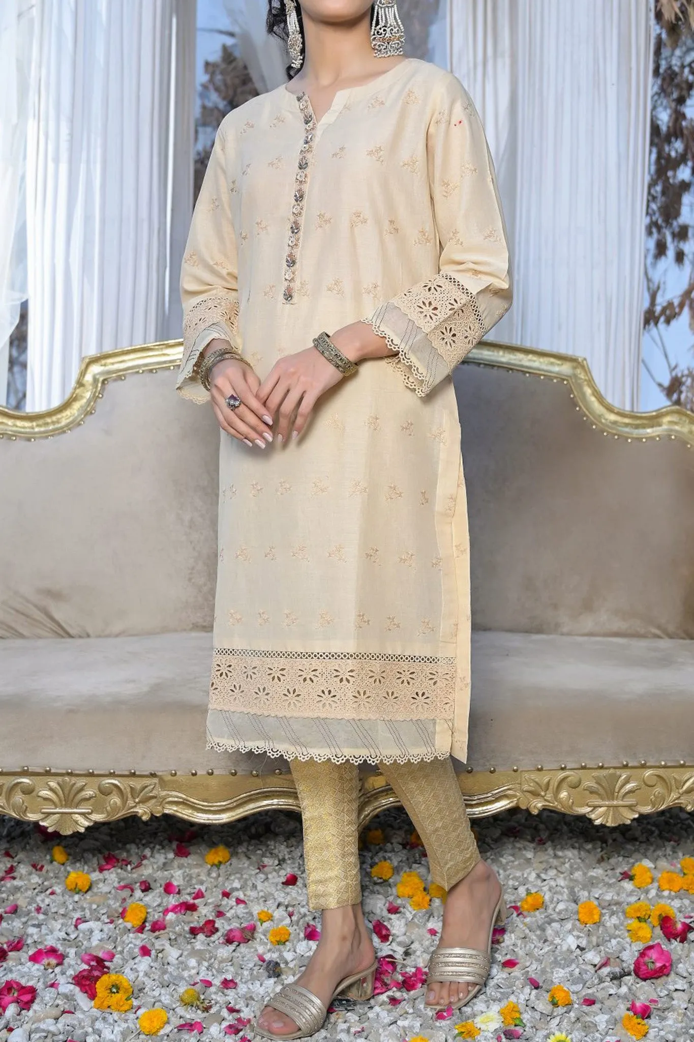 Amna Sohail by Tawakkal Stitched Handwork Chikankari Shirts Collection'2023-ASK-01