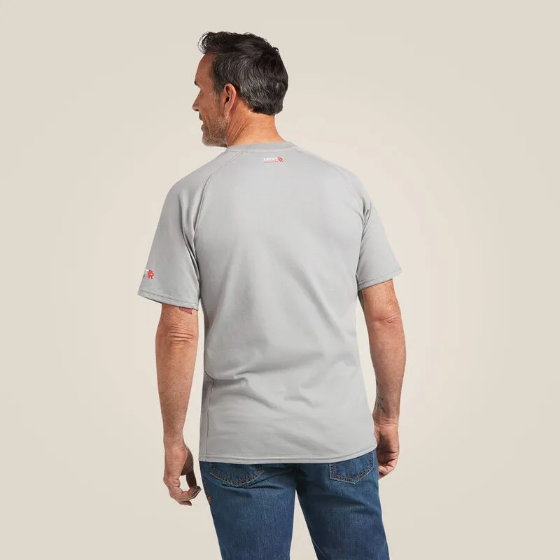 Ariat Men's Flame Resistant Work Crew T-Shirt in Silver Fox