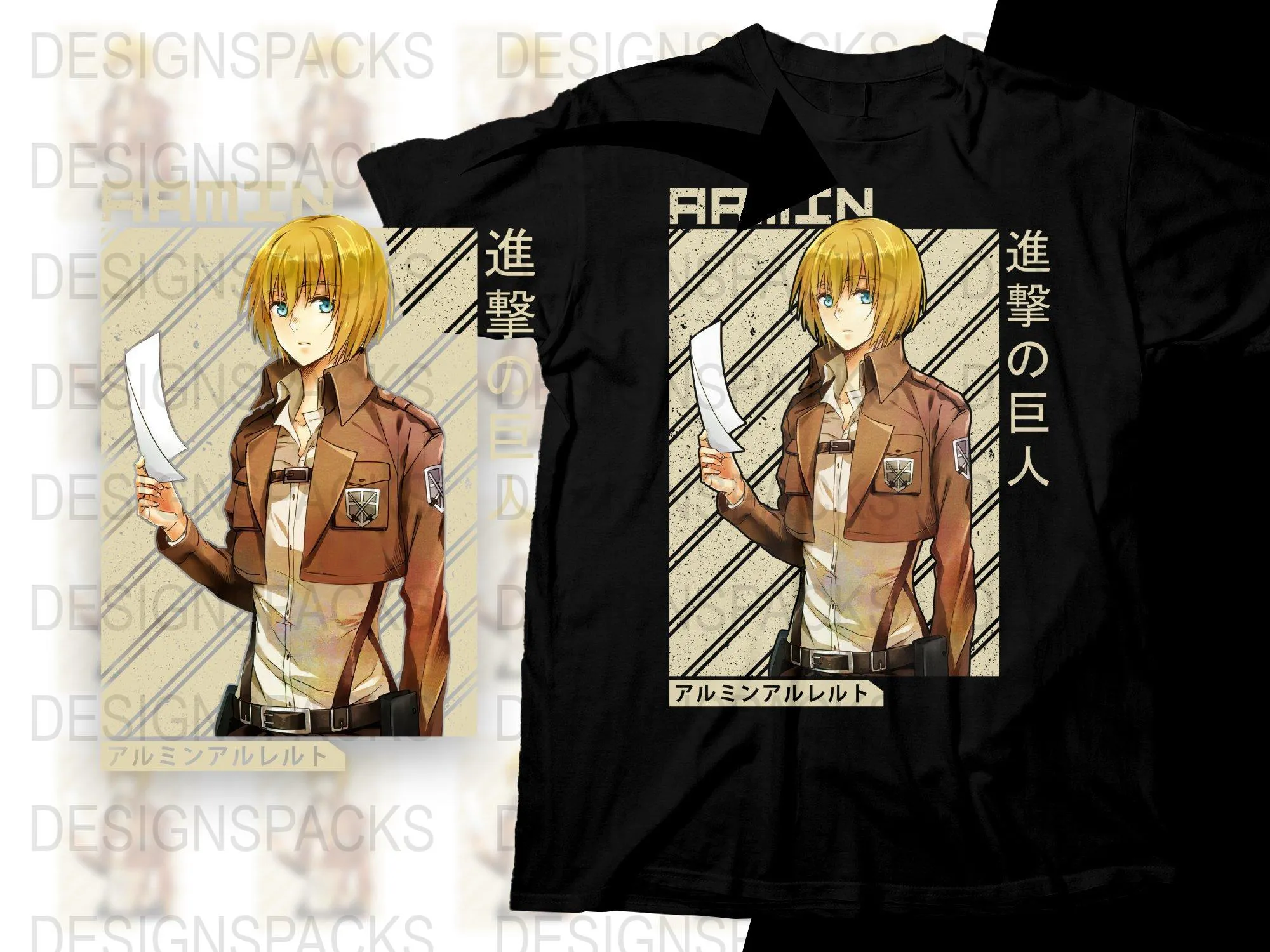 Armin Anime Graphic Png Digital Download