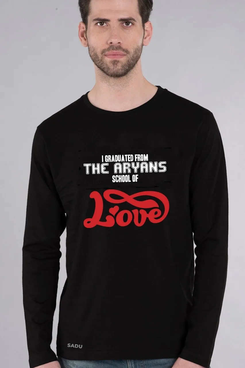 Aryans School Of Love Black Full Sleeve Tshirt