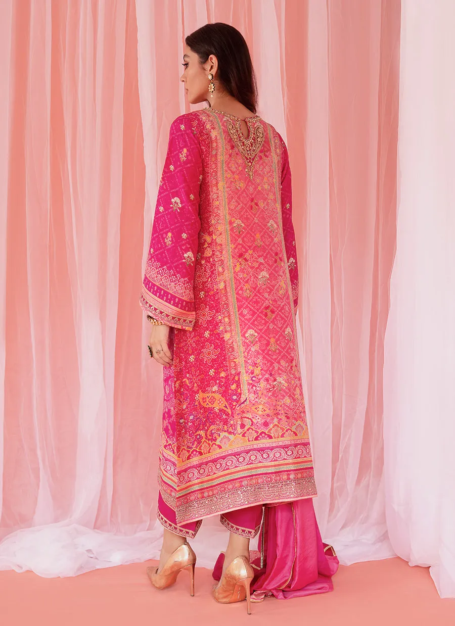 Asha Magenta Shirt And Dupatta