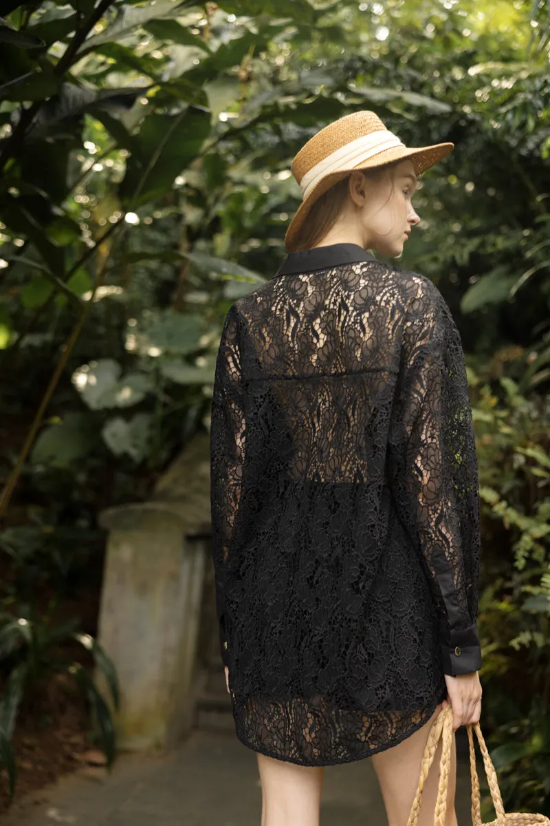 ASTRID LACE CRYSTAL SHIRT SET