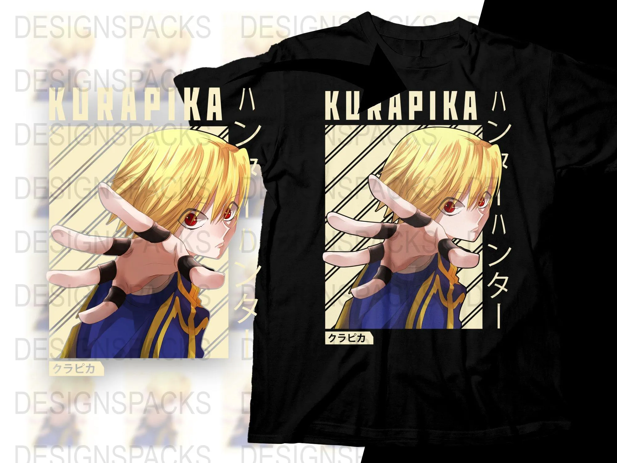 Authentic Kurapika Anime Graphic Art Png Digital Download