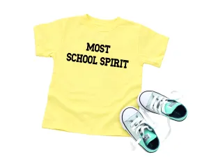 Back to School- "Most School Spirit" Kids Multiple Color T-shirt