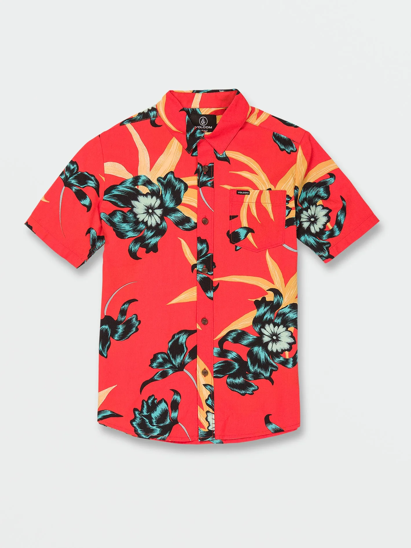 Big Boys Island Time Short Sleeve Shirt - Red Orange