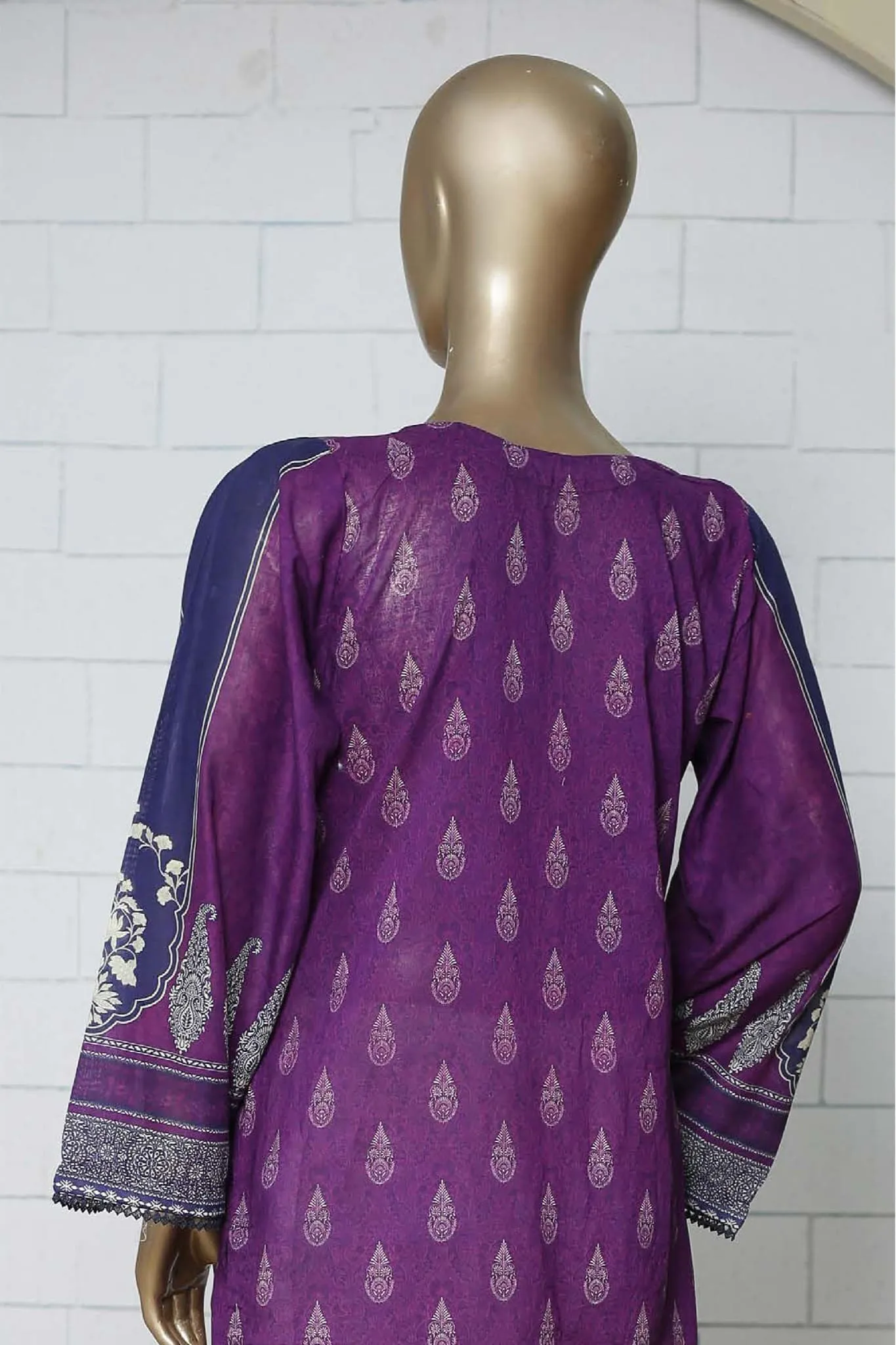 Bin Saeed Stitched Eid Embroidered Shirts Collection'2023-SMLSF-27-Purple