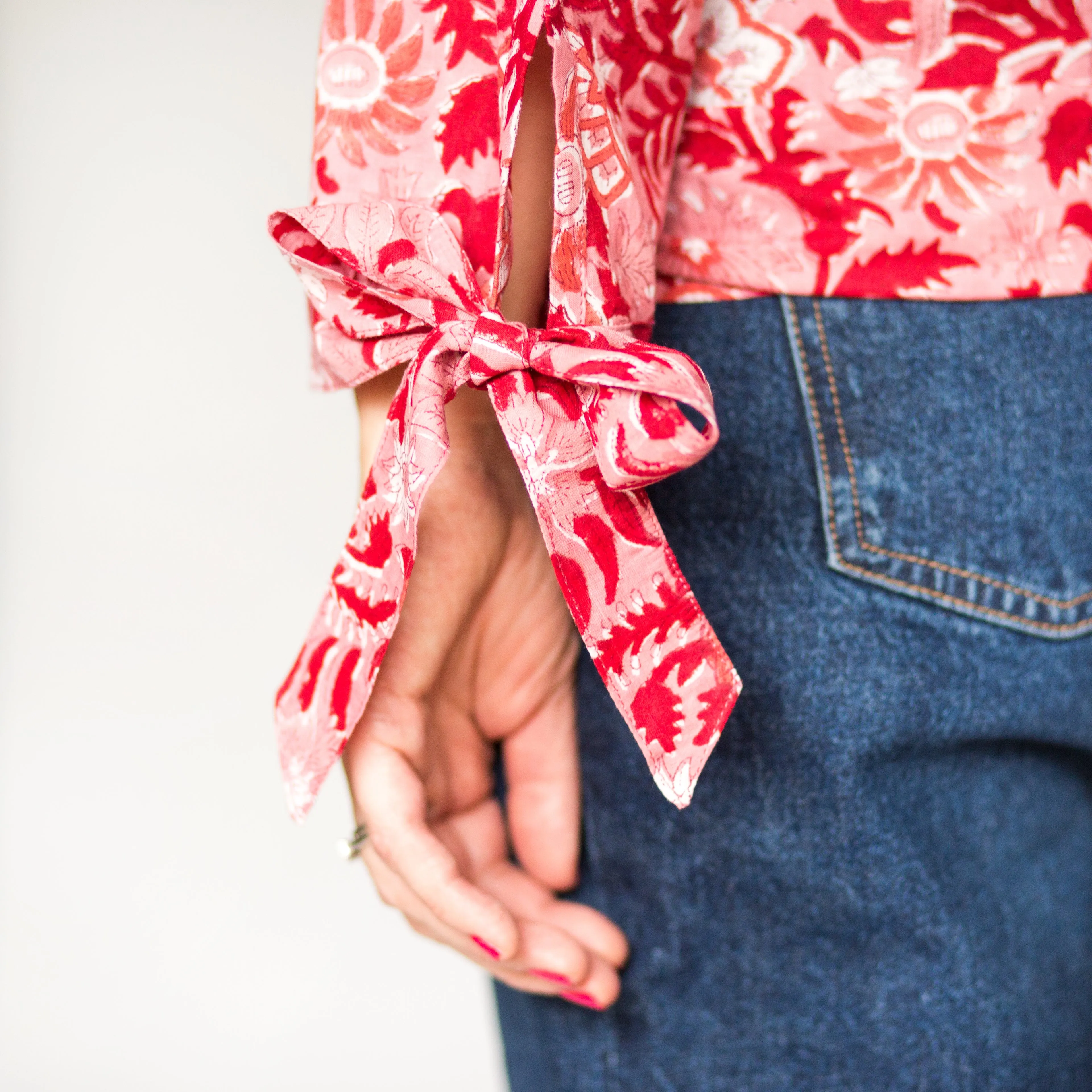 Bow Collar Blouse - Raspberry Pink