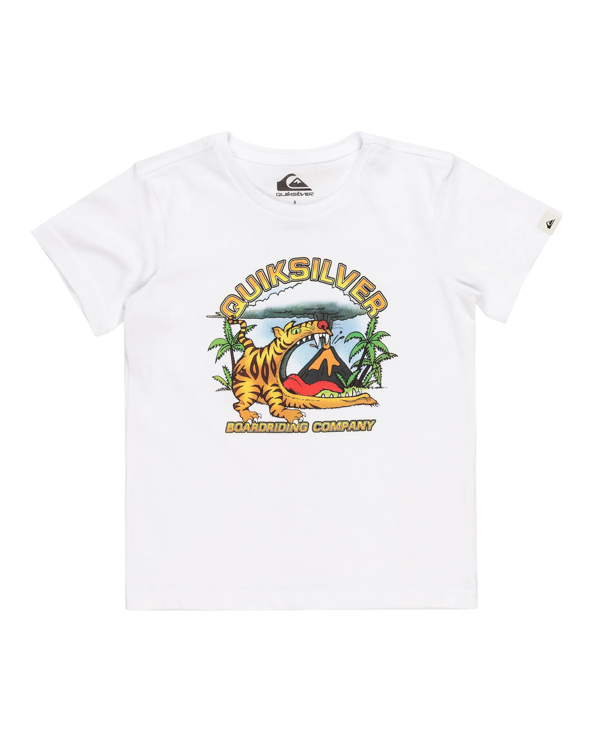 Boys Barking Tiger T-Shirt in White