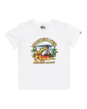 Boys Barking Tiger T-Shirt in White