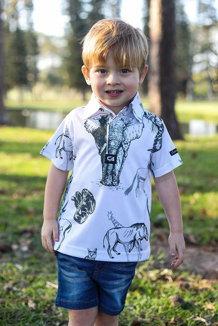 CA JNR Funky Golf Shirt | Wild Animals