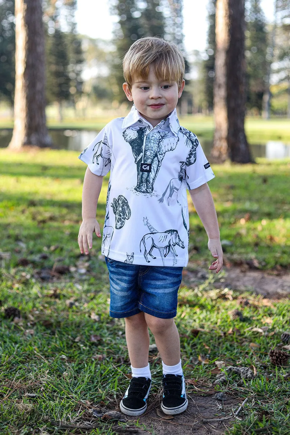 CA JNR Funky Golf Shirt | Wild Animals