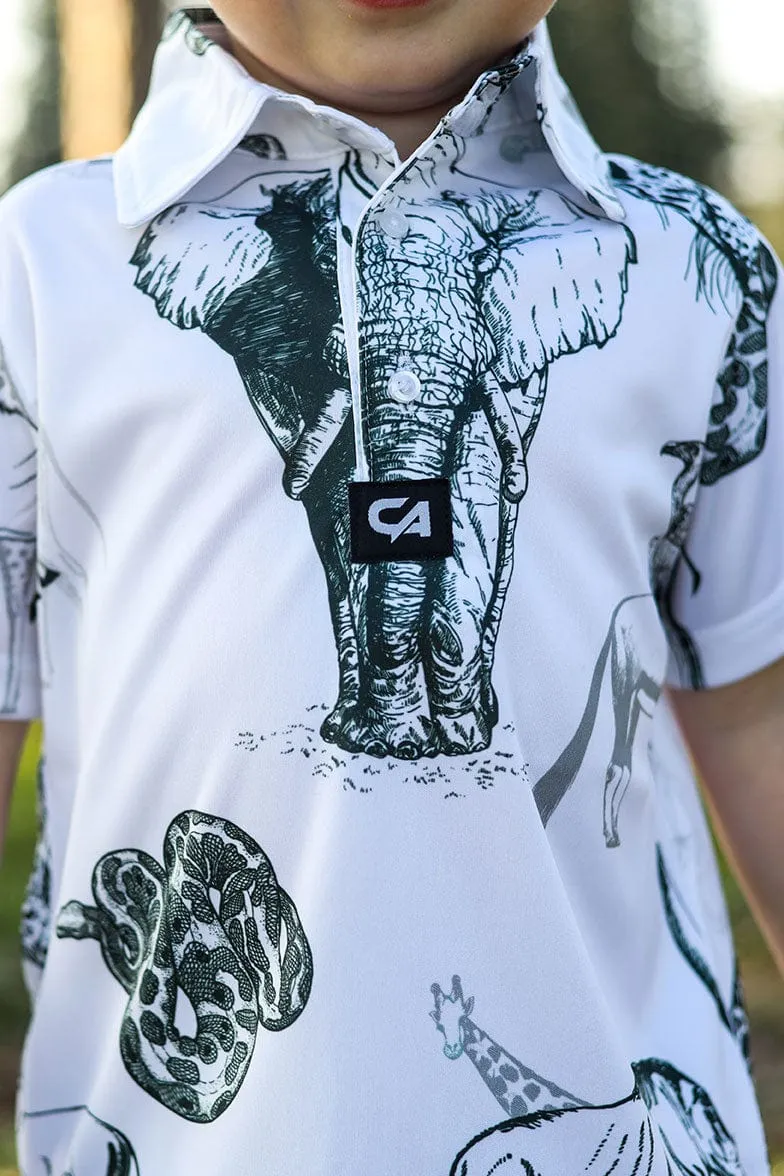 CA JNR Funky Golf Shirt | Wild Animals