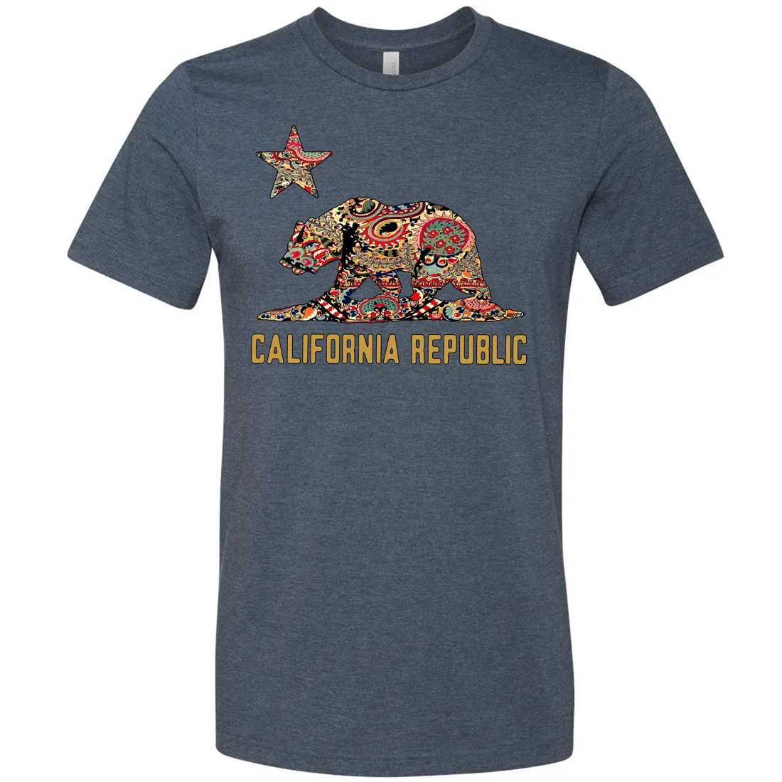 California Republic Paisley Bear Asst Colors Mens Lightweight Fitted T-Shirt/tee