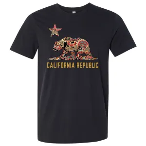 California Republic Paisley Bear Asst Colors Mens Lightweight Fitted T-Shirt/tee