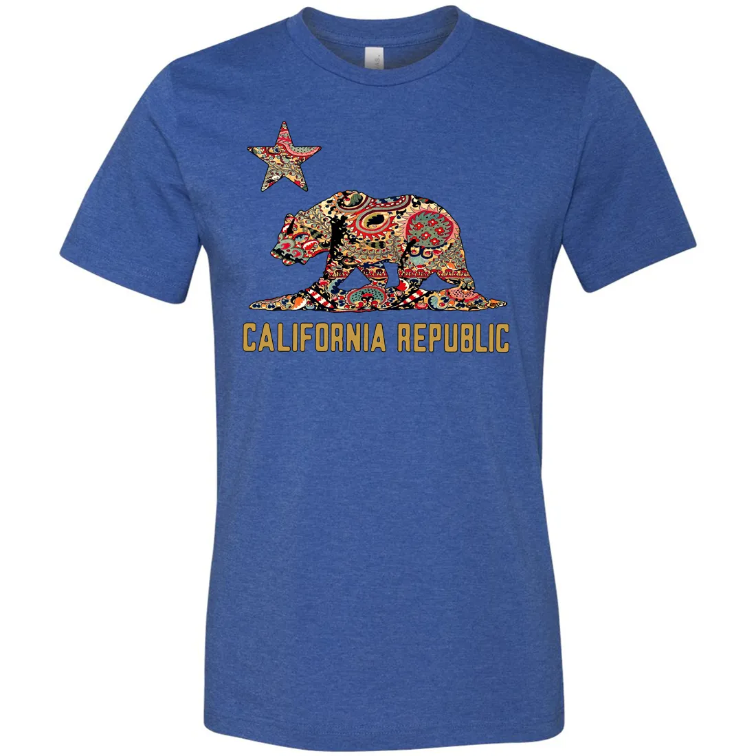 California Republic Paisley Bear Asst Colors Mens Lightweight Fitted T-Shirt/tee