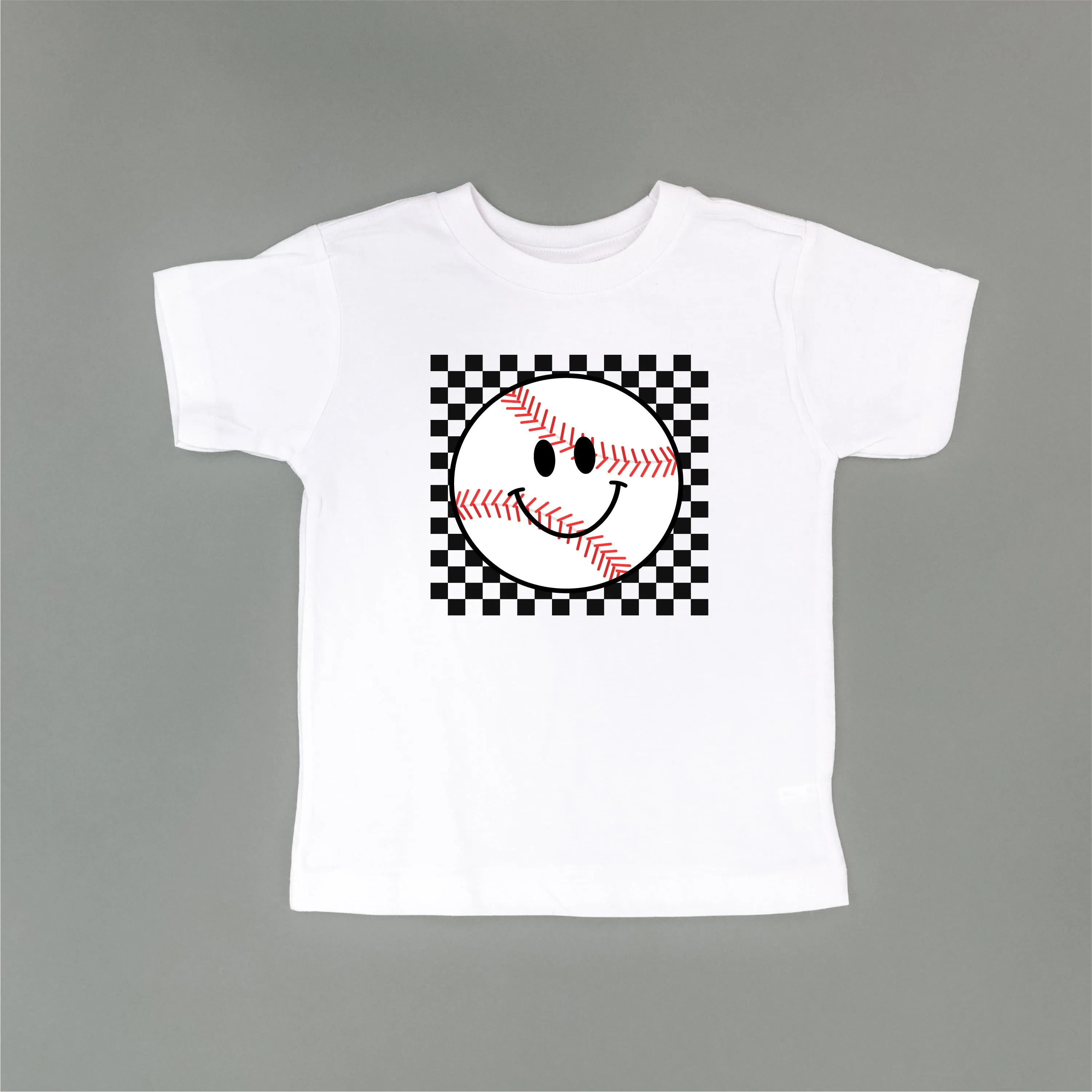 Checkers Smiley - Baseball - Short Sleeve Child Shirt