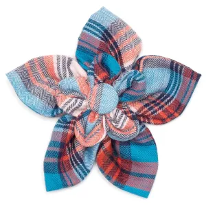 Collar Flower | Cornflower Blue & Red Plaid