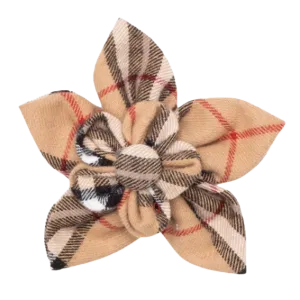 Collar Flower | Tan Plaid