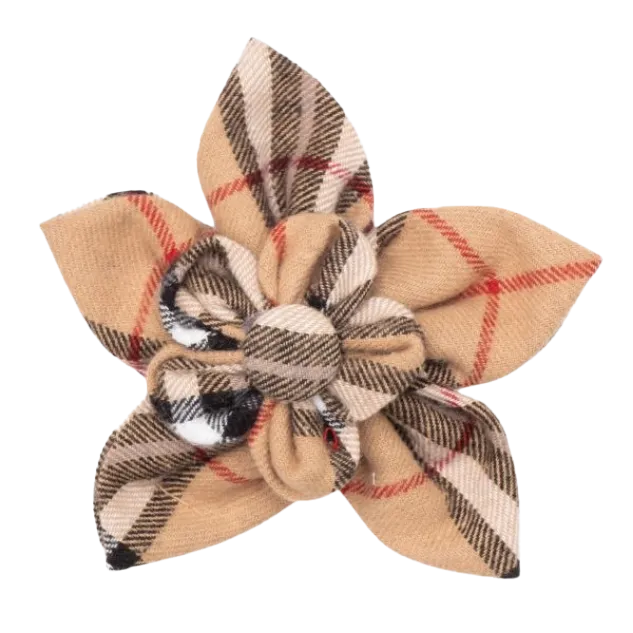 Collar Flower | Tan Plaid