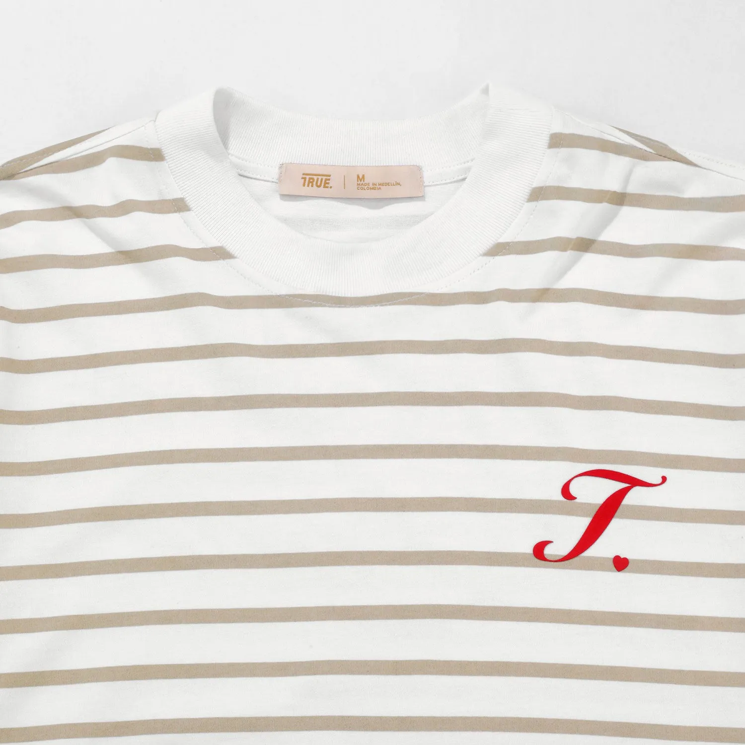 Creative Striped Wide LS T-Shirt - Sand