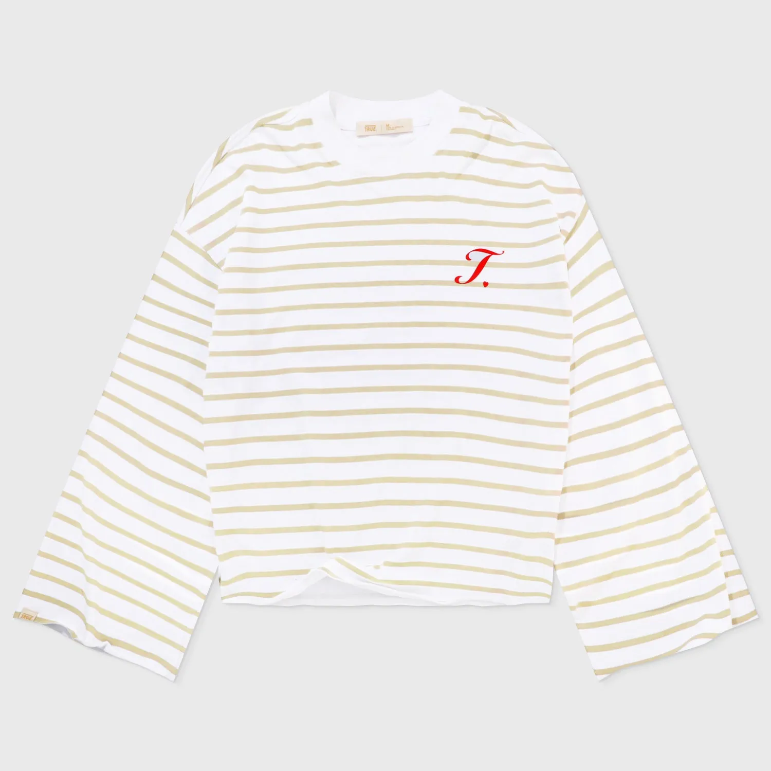 Creative Striped Wide LS T-Shirt - Sand