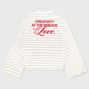 Creative Striped Wide LS T-Shirt - Sand