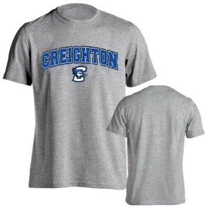 Creighton University Bluejays Arched Text with Mascot Short Sleeve T-shirt Tee