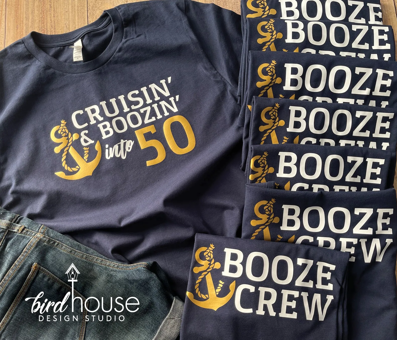 Cruisin & Boozin Booze Crew Matching Birthday Group Cruise Shirts