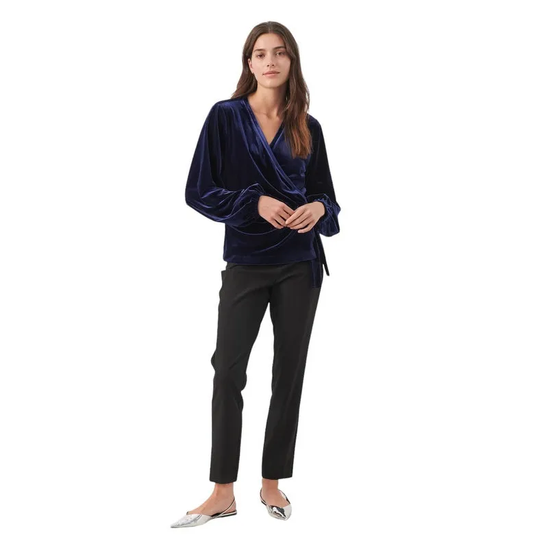 Dania Velvet Blouse Midnight Sail