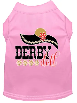 Derby Doll Screen Print Dog Shirt Light Pink Xxl