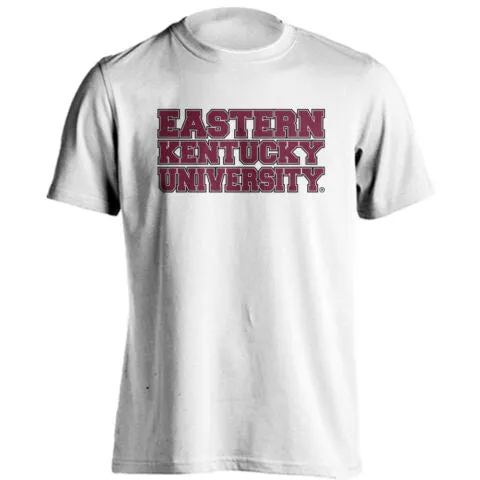 Eastern Kentucky University EKU Colonels Stacked Block School Name Tee T-Shirt