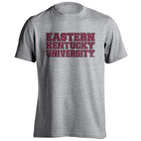 Eastern Kentucky University EKU Colonels Stacked Block School Name Tee T-Shirt