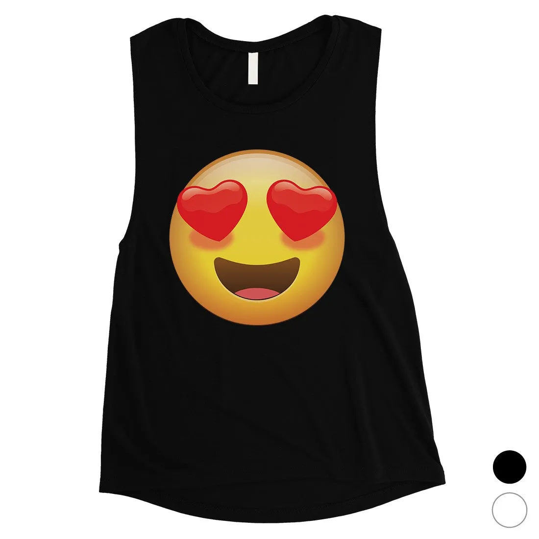 Emoji-Heart Eyes Womens Cute Youthful Nice Halloween Muscle Shirt