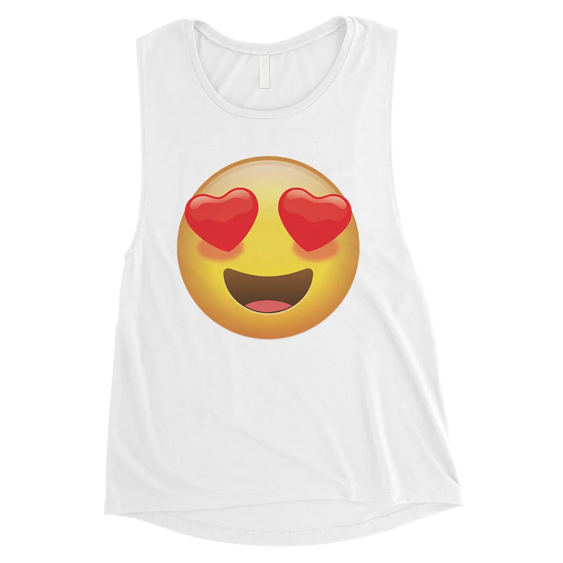 Emoji-Heart Eyes Womens Cute Youthful Nice Halloween Muscle Shirt