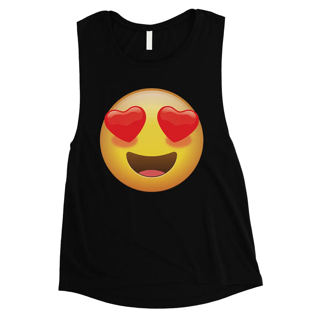 Emoji-Heart Eyes Womens Cute Youthful Nice Halloween Muscle Shirt