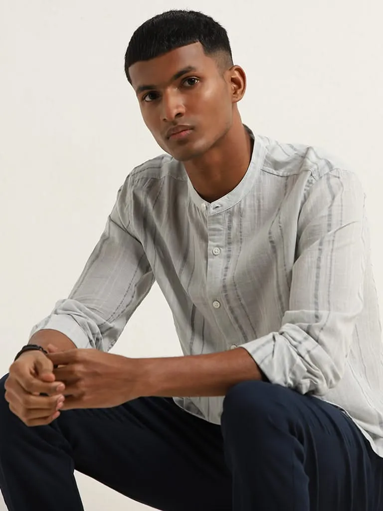 ETA Grey Striped Resort Fit Shirt