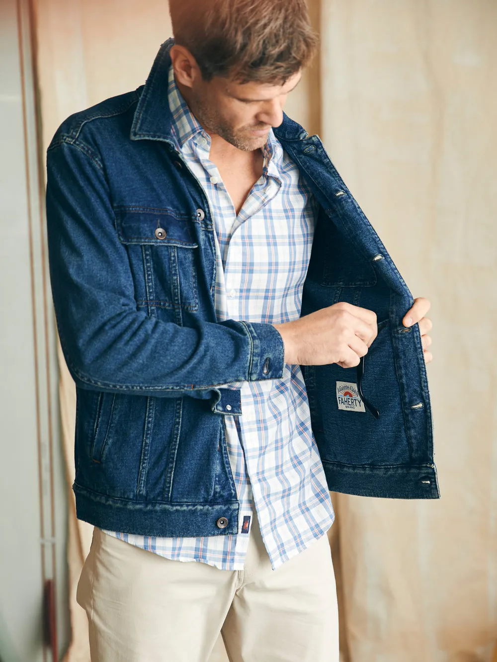 Faherty Movement Shirt in Spring Valley Plaid