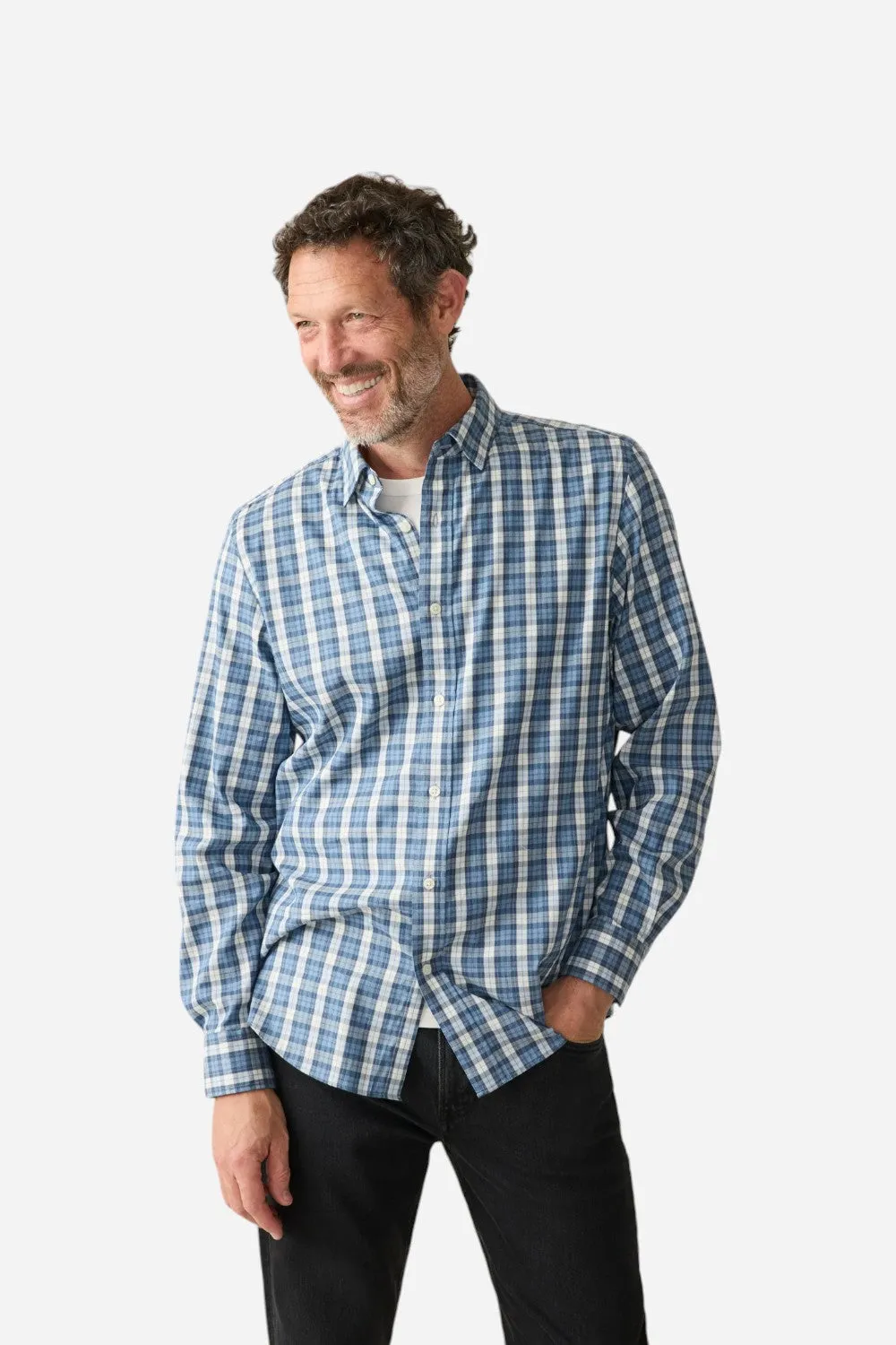 Faherty The Movement Shirt Seaside Blue Plaid