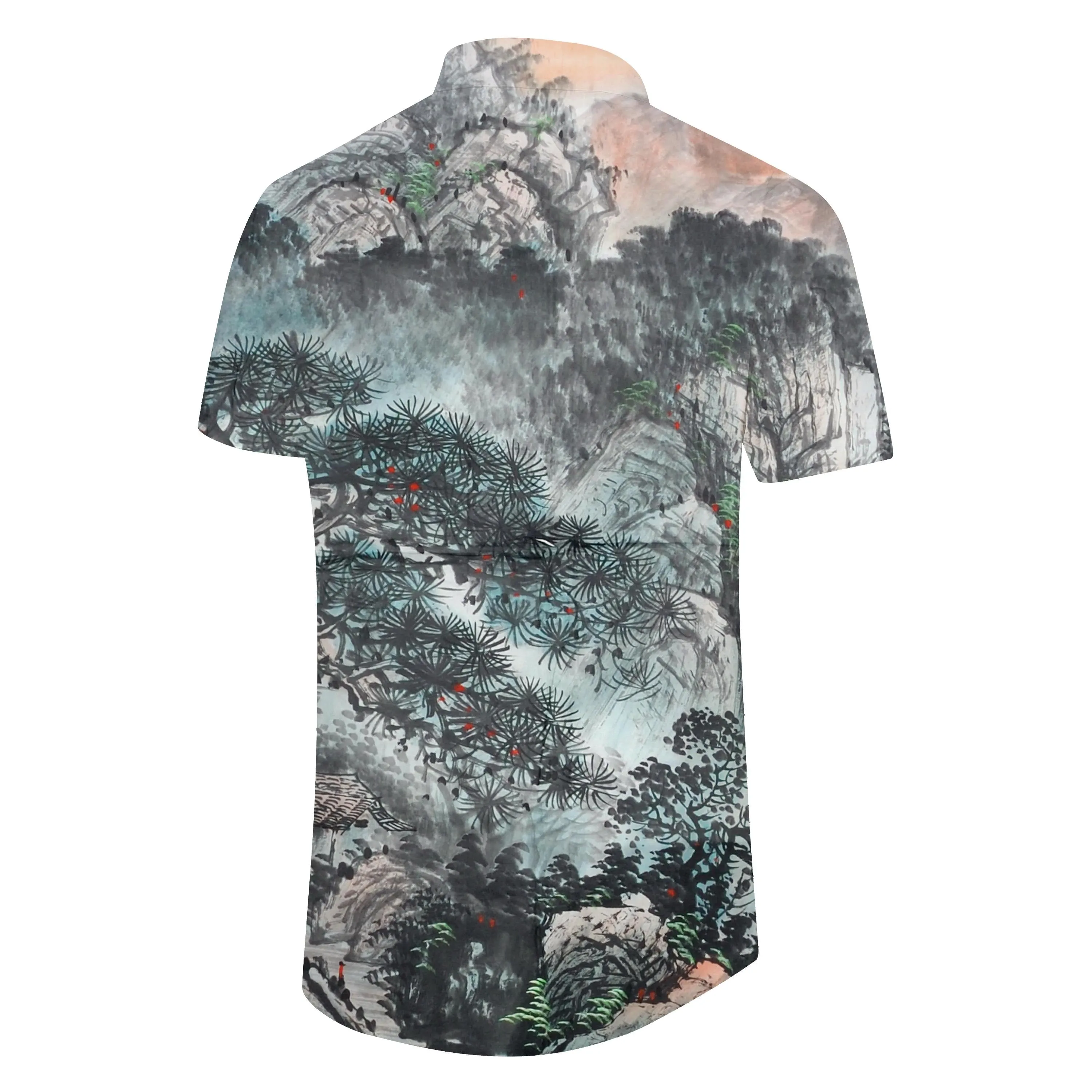 Fine Art Men's Summer Shirt Short Sleeve Regular Fit Men's Casual Printed Pattern Hawaiian Short Sleeve