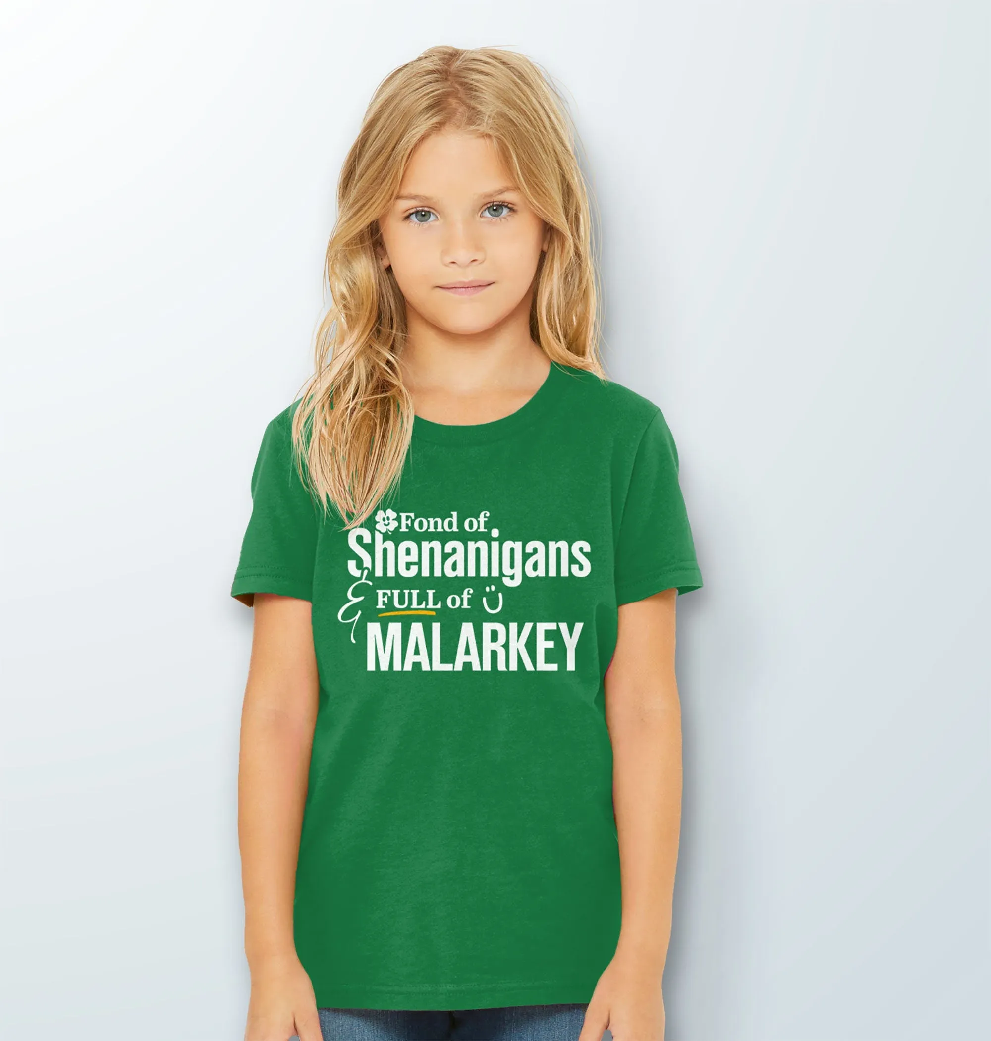 Fond of Shenanigans, Full of Malarkey Kids Shirt