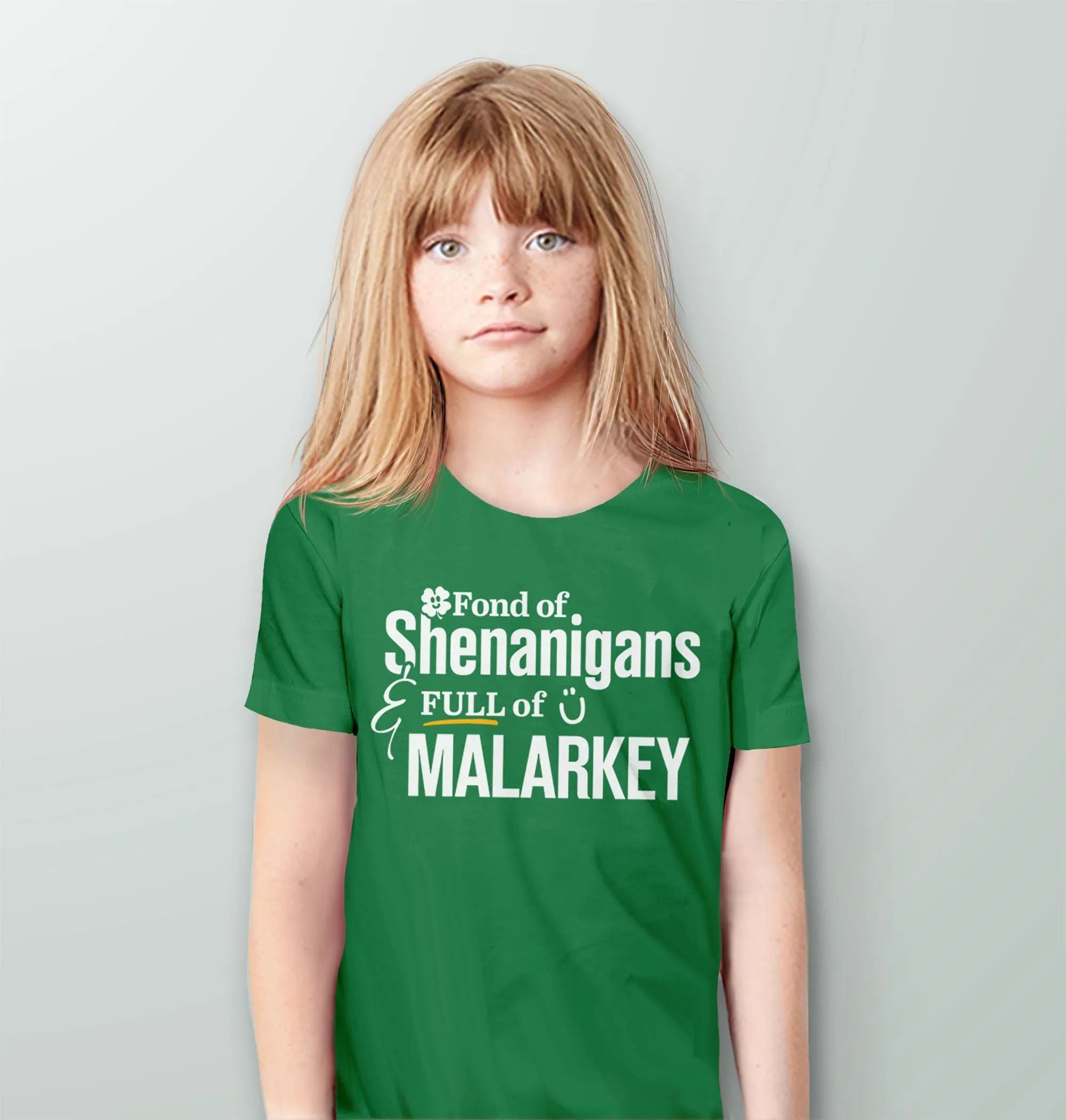 Fond of Shenanigans, Full of Malarkey Kids Shirt