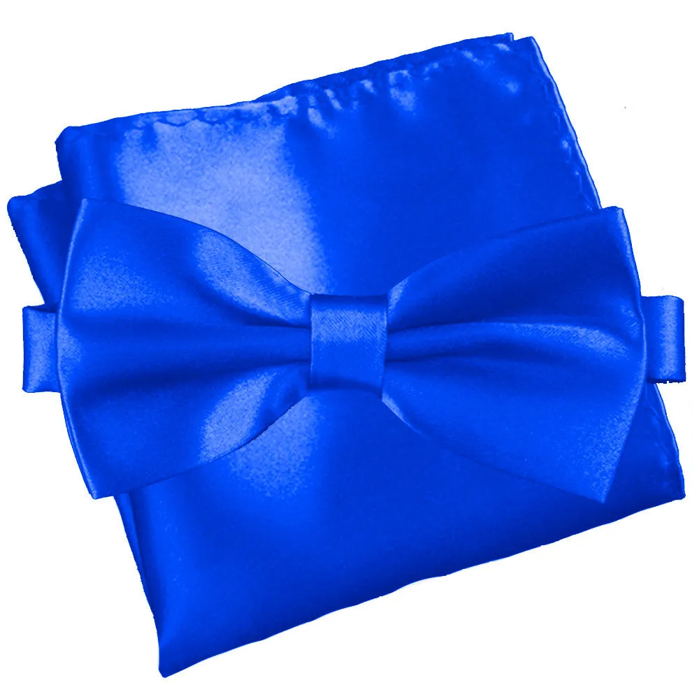 French Blue [Silky Smooth] - Bow Tie and Pocket Square Matching Set